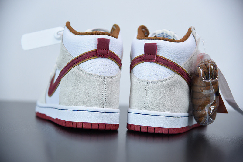 nike sb dunk high sail bright crimson cv9499-100