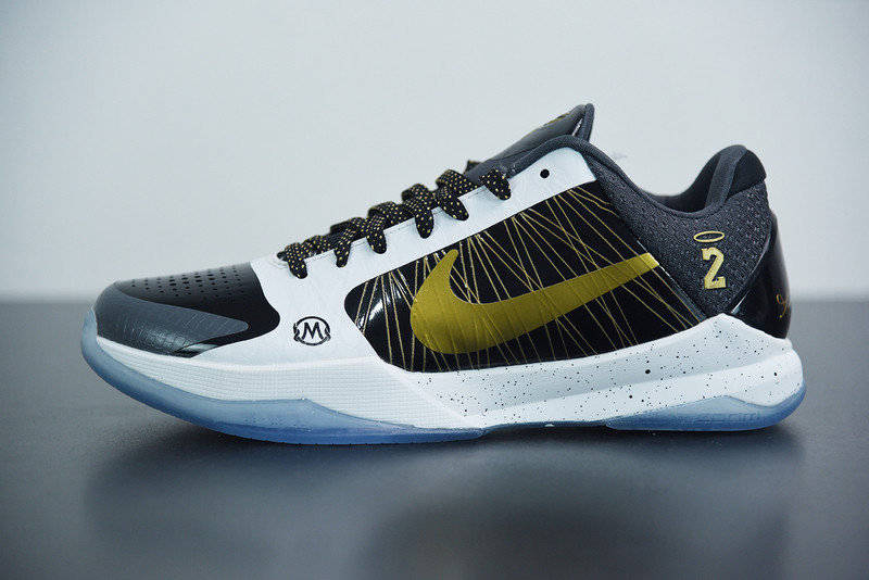 nike kobe v protro black white gold cd0824-127