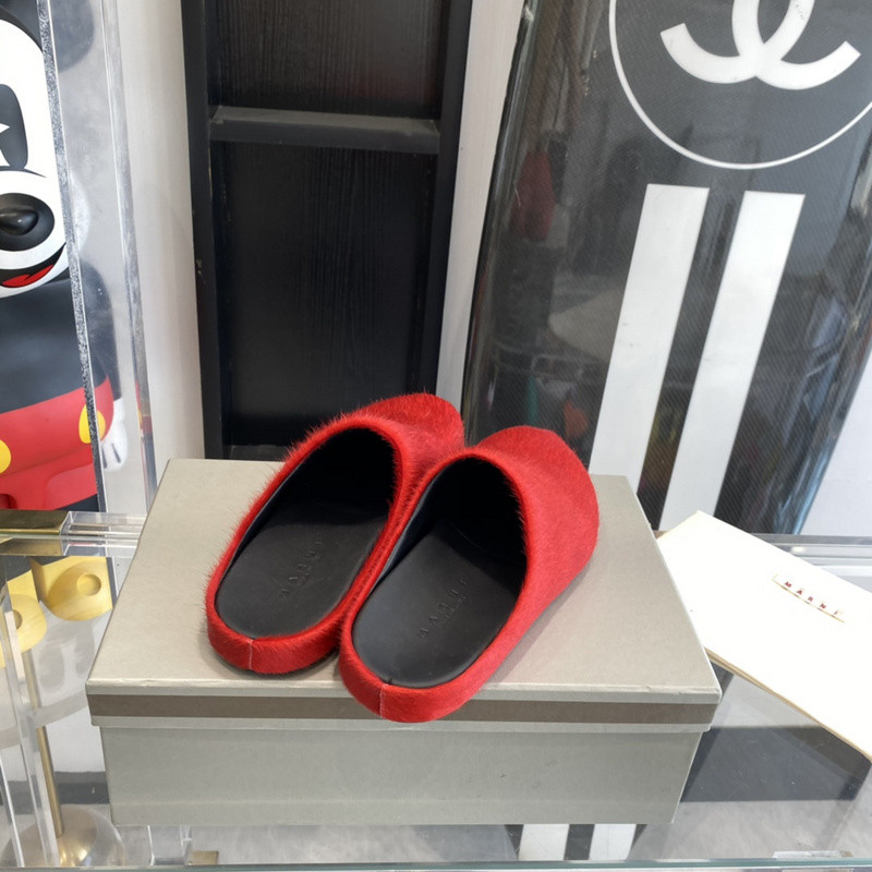 marni calf hair slippers
